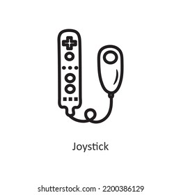 Joystick vector outline Icon Design illustration. Gaming Symbol on White background EPS 10 File