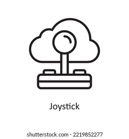 Ilustración de diseño del icono de contorno del vector Joystick. Símbolo de computación en nube sobre archivo EPS 10 de fondo blanco