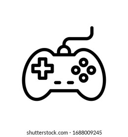 Joystick vector outline icon. Electronics style illustration.