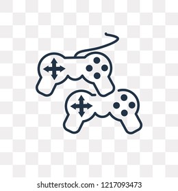 Joystick vector outline icon isolated on transparent background, high quality linear Joystick transparency concept can be used web and mobile