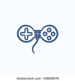 Joystick vector sketch icon isolated on background. Hand drawn Joystick icon. Joystick sketch icon for infographic, website or app.