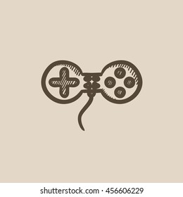 Joystick vector sketch icon isolated on background. Hand drawn Joystick icon. Joystick sketch icon for infographic, website or app.