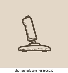 Joystick, Vektorgrafik Symbol einzeln auf Hintergrund. Handgezeichnetes Joystick-Symbol. Joystick-Sketch-Symbol für Infografik, Website oder App.
