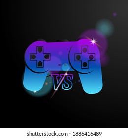 Joystick con respecto al vector de diseño en el fondo negro