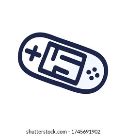 Joystick for video game. Controller buttons hand-drawn in doodle-style vector icon. Vector illustration