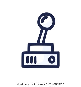 Joystick for video game. Controller buttons hand-drawn in doodle-style vector icon. Vector illustration