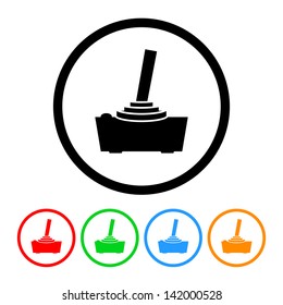 Joystick Video Game Icon in Vector Format with Four Color Variations