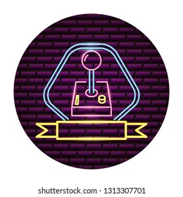 joystick video game neon