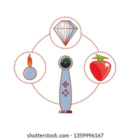 joystick for video game with set icons