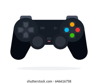 Joystick for video games vector flat material design isolated on white