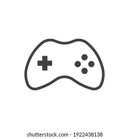 Joystick videogame controller. Gamer controlling device vector icon.