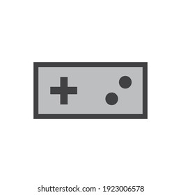 Joystick videogame controller. Gamer controlling device vector icon.