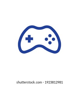 Joystick videogame controller. Gamer controlling device vector icon.