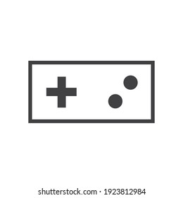 Joystick videogame controller. Gamer controlling device vector icon.
