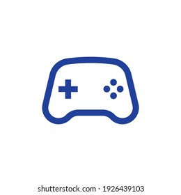Joystick videogame controller. Gamer controlling device vector icon.