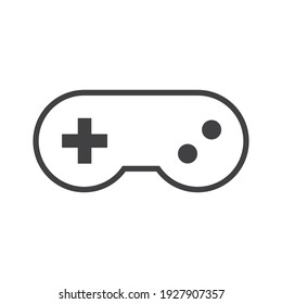 Joystick videogame controller. Gamer controlling device vector icon.