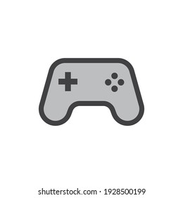 Joystick videogame controller. Gamer controlling device vector icon.