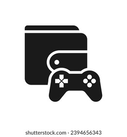 Joystick and wallet icon flat style isolated on white background. Vector illustration