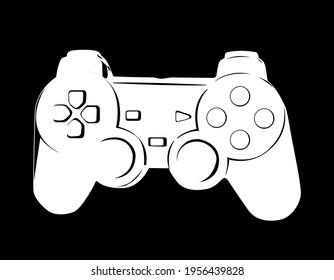 joystick white on black background