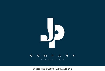 JP Abstract Geometric Logo Design. Modern and elegant logo design with simplistic typography elements, showcasing branding excellence.