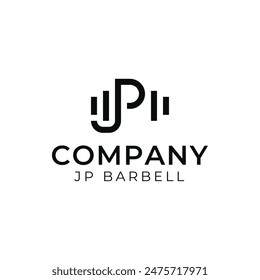 JP Barbell Logo Vector is simple and modern. Suitable for heavy sports lovers, bodybuilders, fitness, athletes and so on.