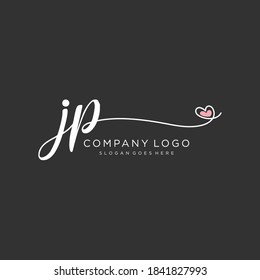 JP Beauty vector initial logo, handwriting logo of initial signature, wedding, fashion, jewelry, boutique, floral and botanical with creative template for any company or business.