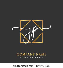 JP Initial Handwriting logo template vector