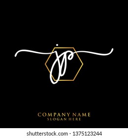 JP Initial handwriting logo template