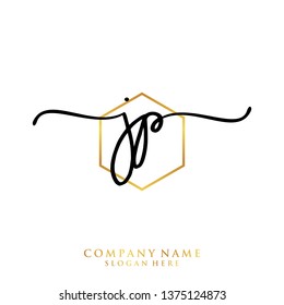 JP Initial handwriting logo template