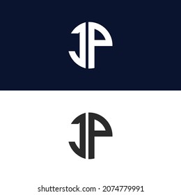JP initial letter logo vector template | Creative modern monogram Circle logo
