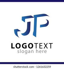 JP initial letter with negative space logo icon vector template