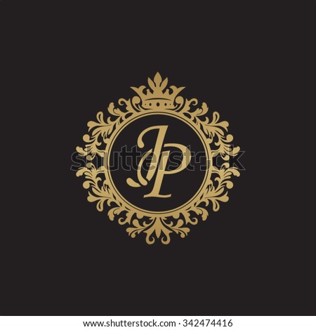 jp initial luxury ornament monogram logo stock vector royalty free