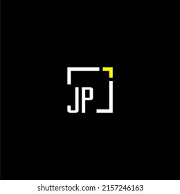 JP initial monogram logo with square style design
