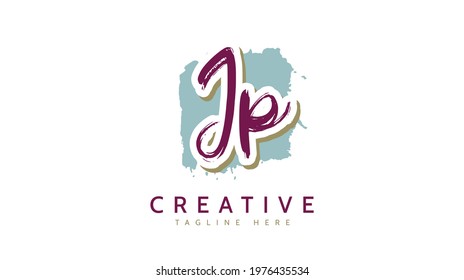 JP Initials, handwriting logo vector