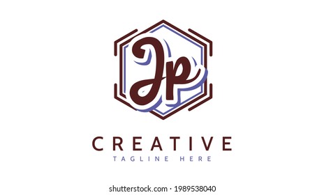 JP Initials, handwriting logo vector