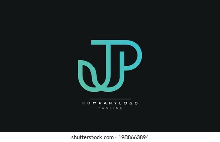 JP initials monogram letter text alphabet logo design