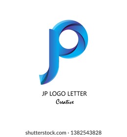 jp j p circle lowercase design of alphabet letter combination with infinity suitable as logo for a company or corporate business template design - Vector