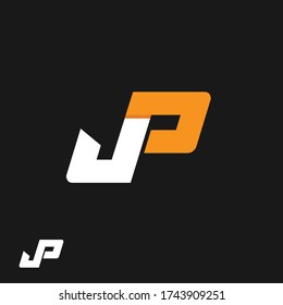 JP or J P letter alphabet logo design in vector format.