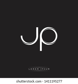 jp j p logo. Initial Letter Split Lowercase Design Template 