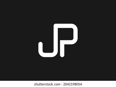 JP letter icon design with background