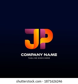 JP Letter initial Logo Vector With colorful, logo for media business