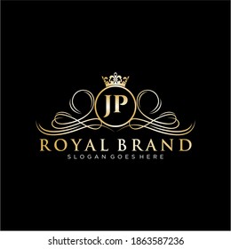 JP Letter Initial Luxurious Brand Logo Template.
