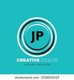 Diseño creativo del logotipo de la letra de JP. JP diseño único. Ilustración vectorial