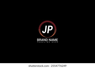 JP letter logo design on black background. JP creative initials letter logo concept. JP unique design.