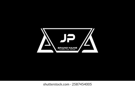 JP letter logo design on black background. JP creative initials letter logo concept. JP unique design.