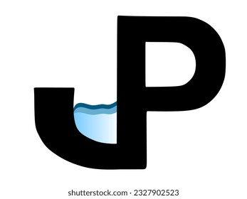 Diseño del logotipo de letras JP en formato vector, fácil de usar y personalizar.