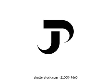 JP letter logo on luxury background. PJ monogram concept. JP icon design. PJ initials and Professional black color alphabet icon on white background.
