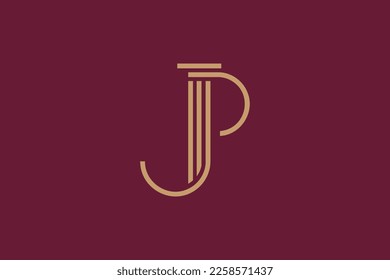 JP letter typography modern luxury real state logo design, JP logo design