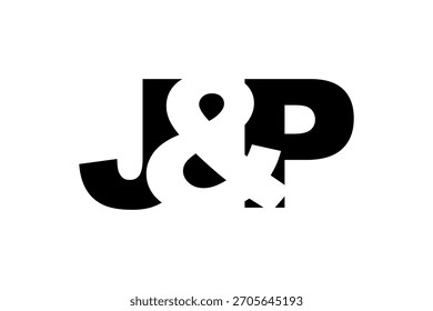 JP Logo Design in fett. Schwarz-weißes Identitätssymbol. Modernes Typografie-Emblem. Symbol für Unternehmensbranding. Minimale Geschäftsvorlage.