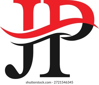 Diseño de logo JP. Diseño del logotipo de PJ. Icono de forma Vector